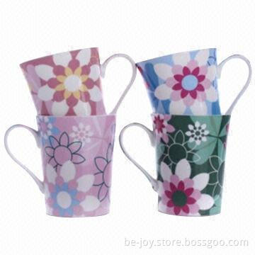 11oz Porcelain mug with flower design